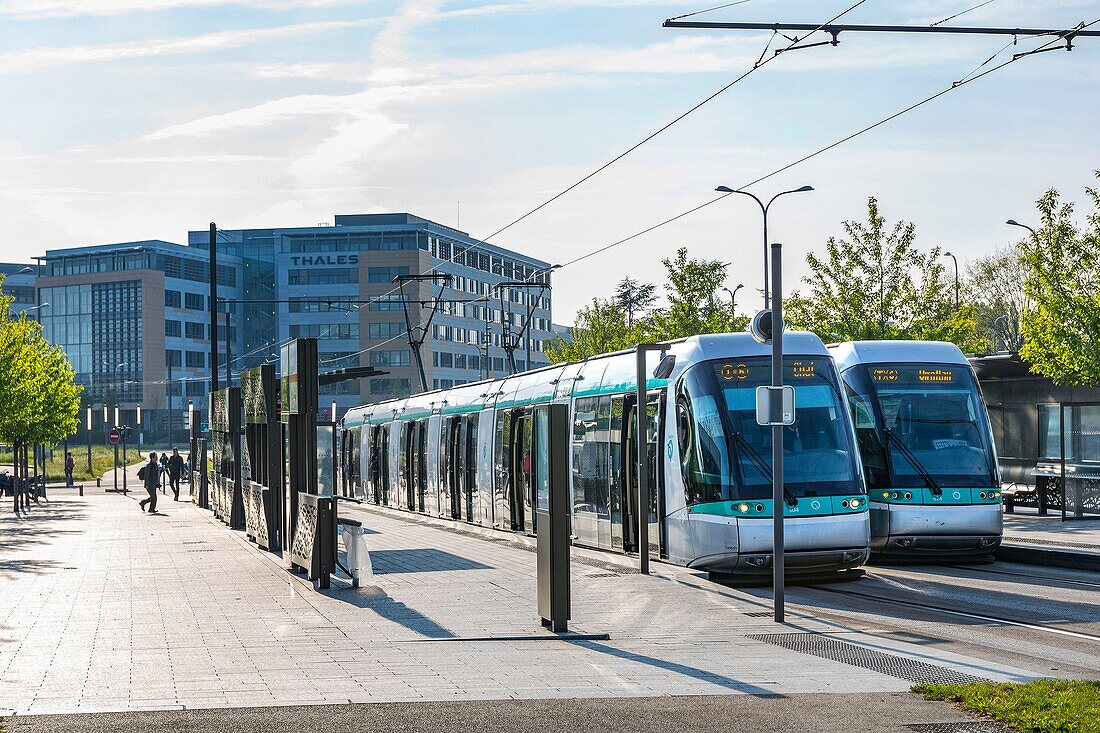 France, Yvelines, Velizy Villacoublay, stop TRAM Avenue Morane Saulnier