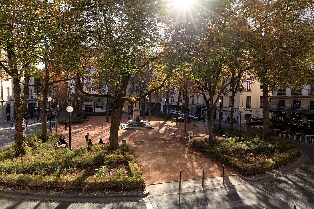 France, Rhône, Lyon, 1st district, Les Pentes district of La Croix Rousse, Sathonay square