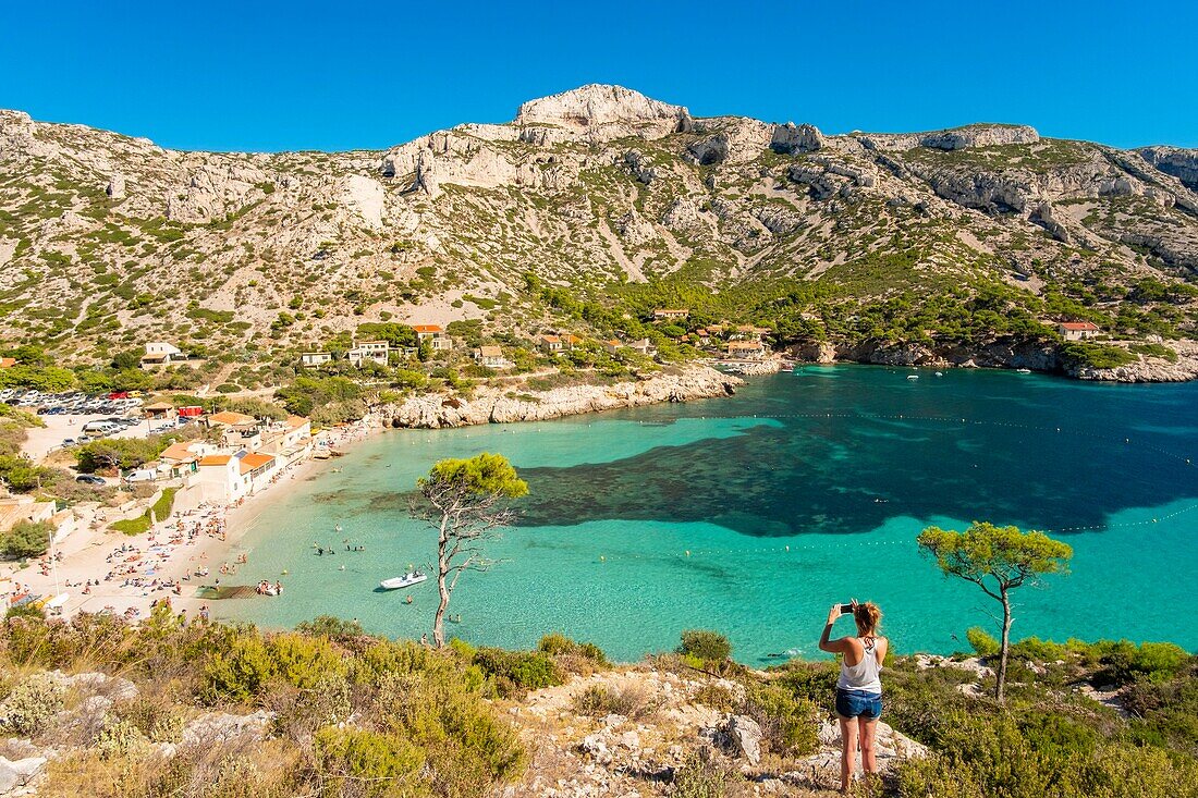 France, Bouches du Rhone, Marseille, Calanque of Sormiou, Calanques National Park