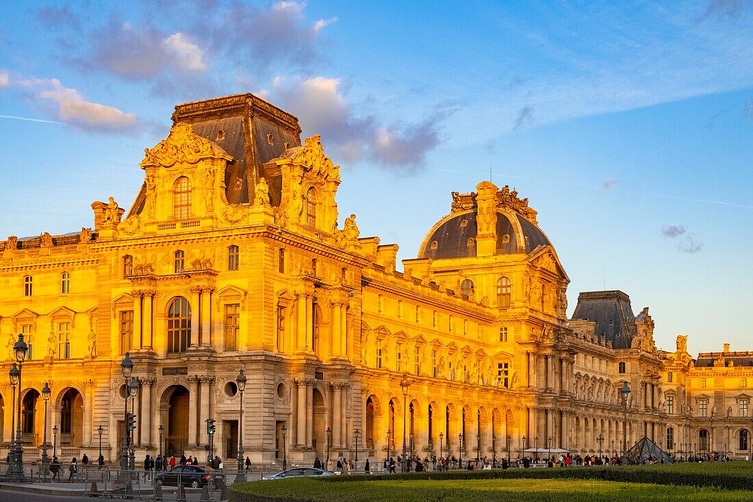 France, Paris, facade of the Louvre Museum