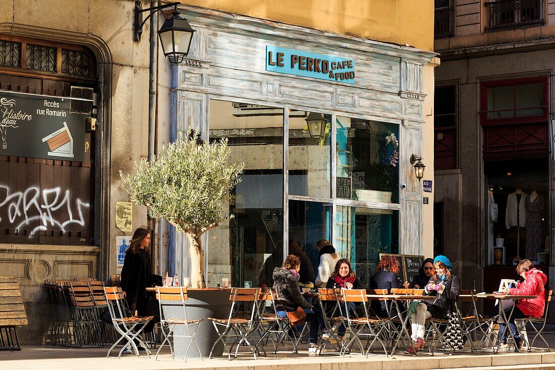 Frankreich, Rhône, Lyon, 1. Arrondissement, Terreaux-Viertel, Place du Griffon, Le Perko café