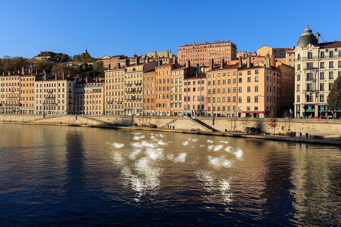 Frankreich, Rhône, Lyon, 1. Bezirk, Stadtteil Les Terreaux, quai Saint Vincent an der Saône