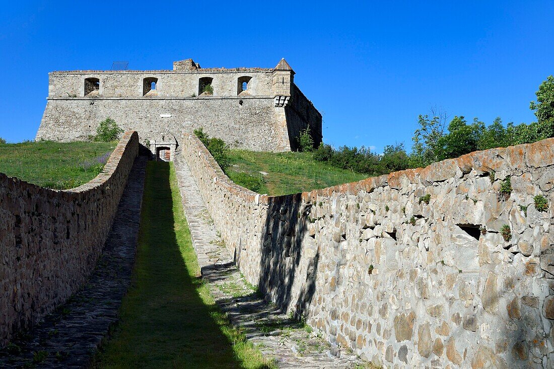 France, Alpes de Haute Provence, Parc National du Mercantour (Mercantour National Park) and Vallee du Haut Verdon, Colmars les Alpes fortified by Vauban in the late 17th century, the square redoubt of Fort de France built south of the village