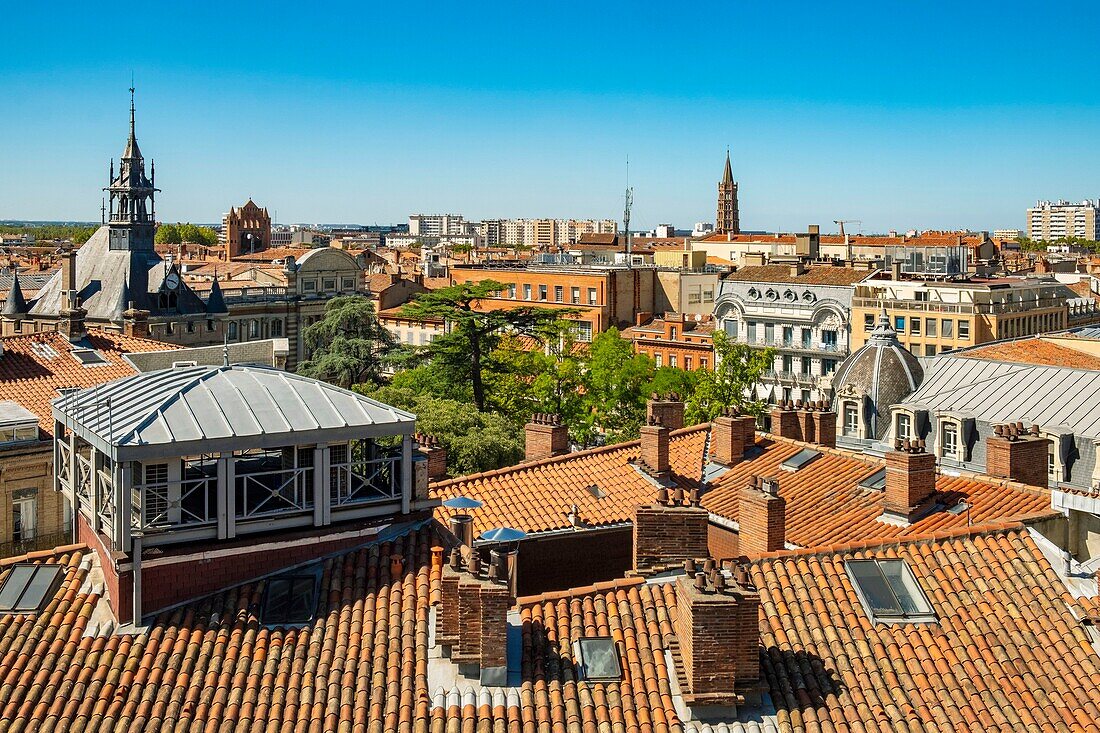 Frankreich, Haute Garonne, Toulouse, die Dächer der Altstadt