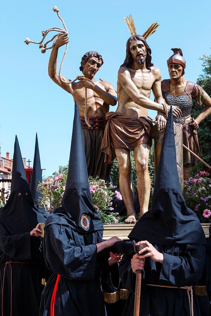 France, Pyrenees Orientales,Perpignan, Sanch procession on the streets of the historic old town of Perpignan