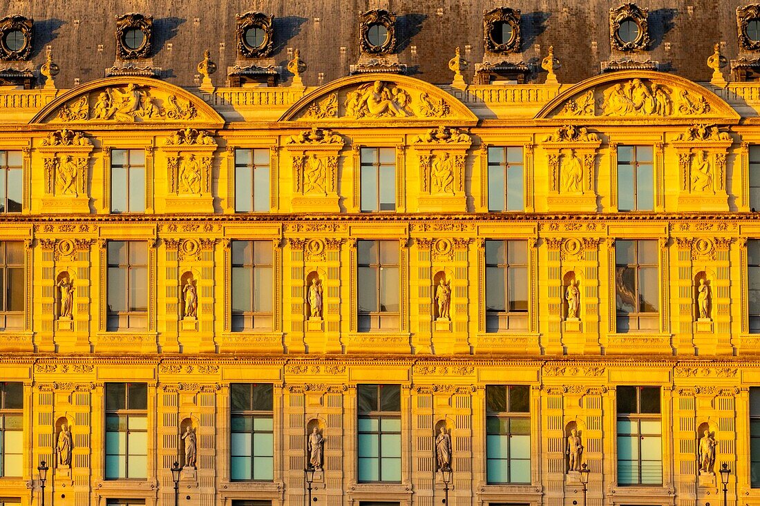 France, Paris, facade of the Louvre Museum