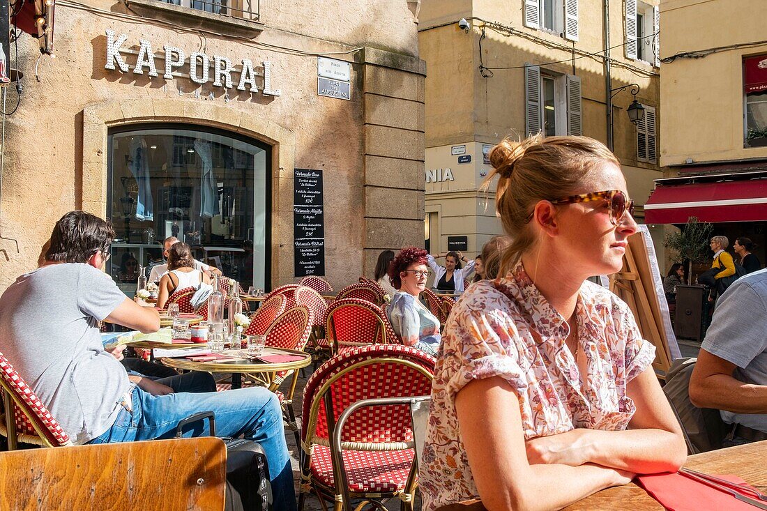 Frankreich, Bouches du Rhone, Aix en Provence, Restaurants im Stadtzentrum