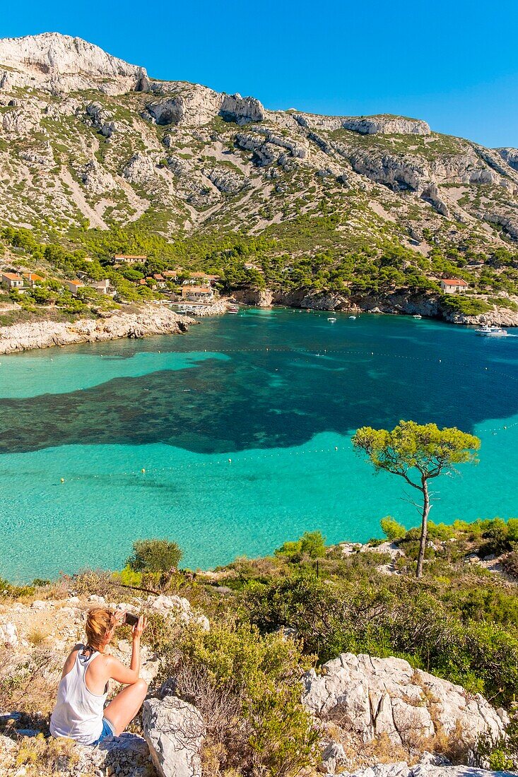 France, Bouches du Rhone, Marseille, Calanque of Sormiou, Calanques National Park