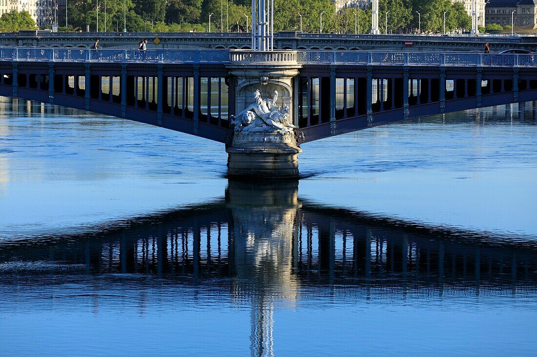 France, Rhône, Lyon, 2nd district, Pont Lafayette on the Rhone, a UNESCO World Heritage Site