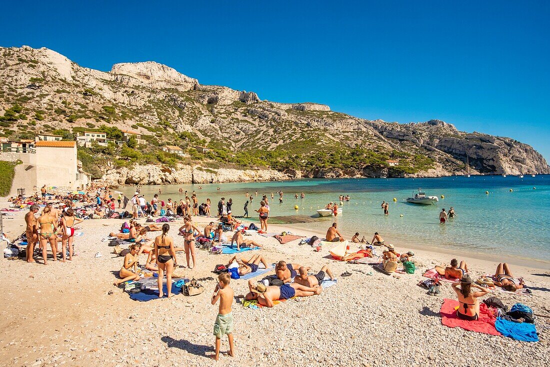 France, Bouches du Rhone, Marseille, Calanque of Sormiou, Calanques National Park