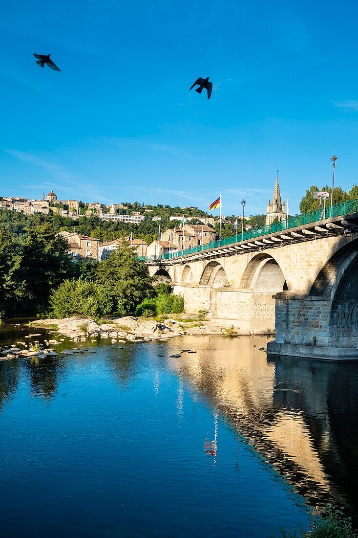 France, Ardeche, Aubenas, Ucel bridge over Ardeche river