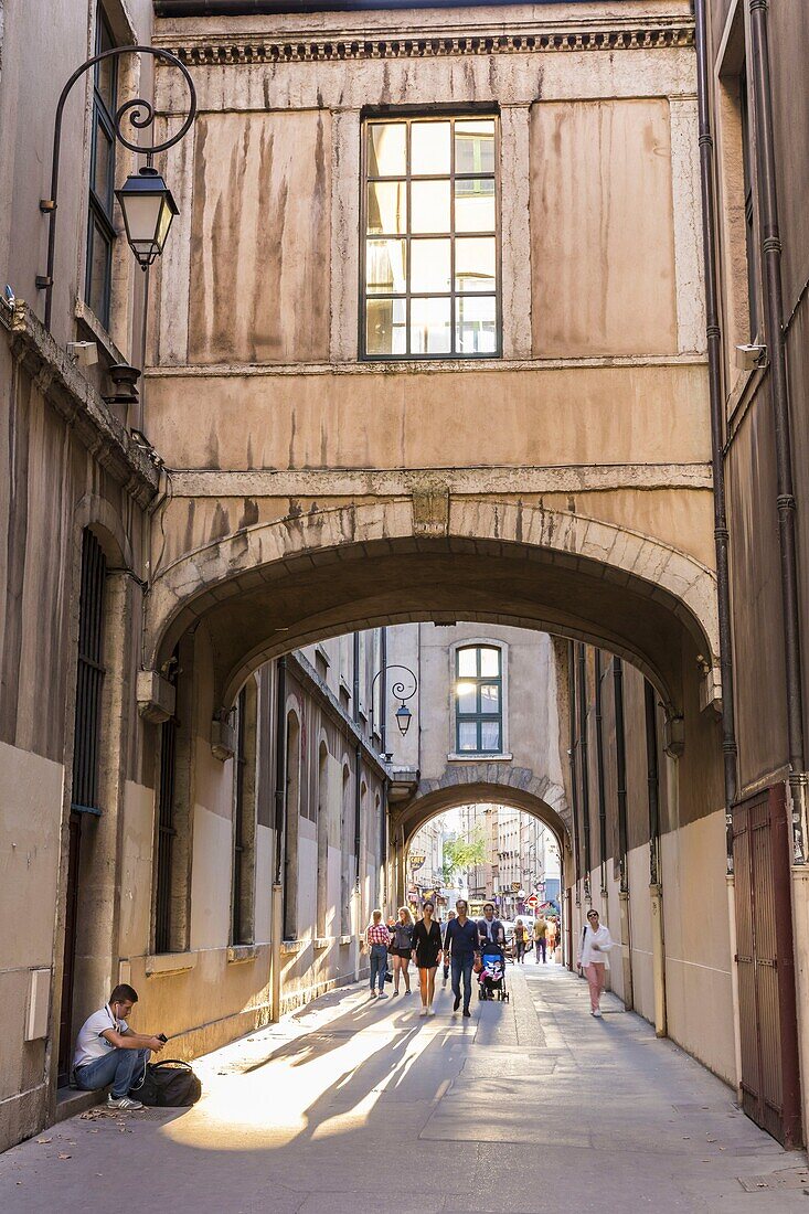 France, Rhone, Lyon, the Presqu'ile, historical site listed as World Heritage by UNESCO, street Passage Menestrier
