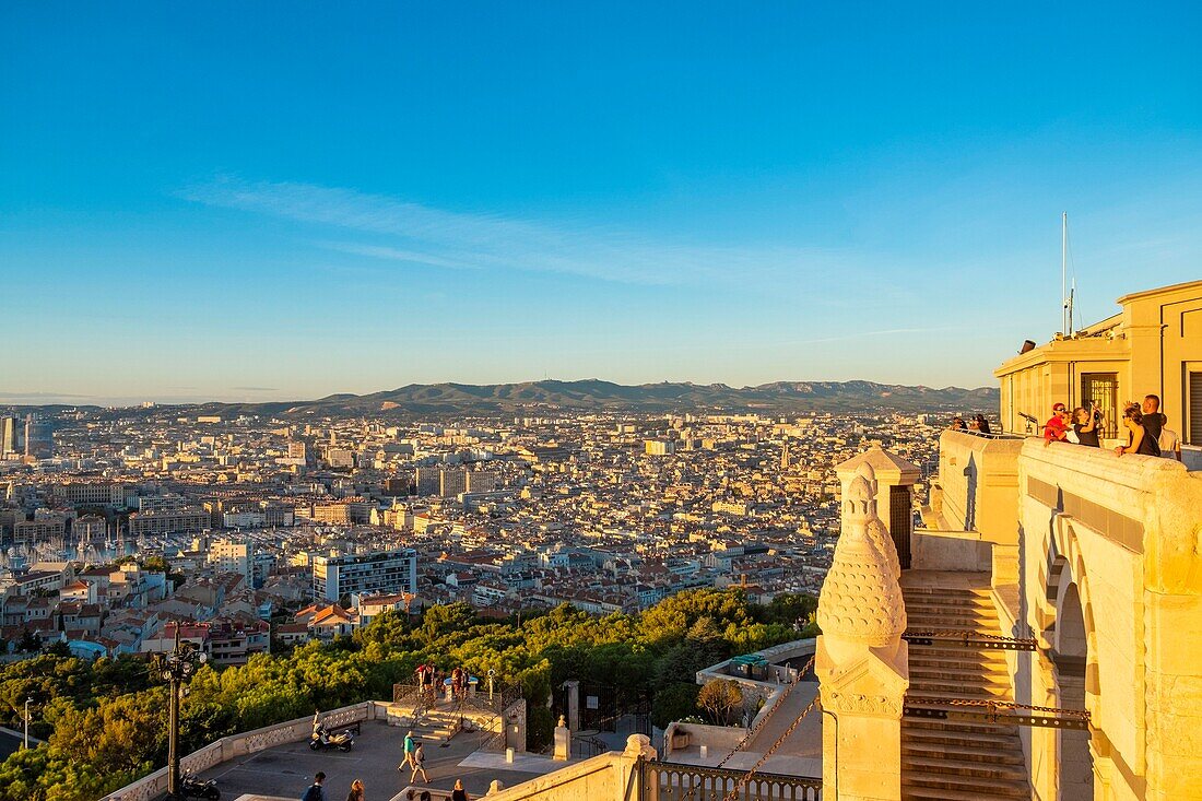 France, Bouches du Rhone, Marseille, the Basilica of Our Lady of the Guard