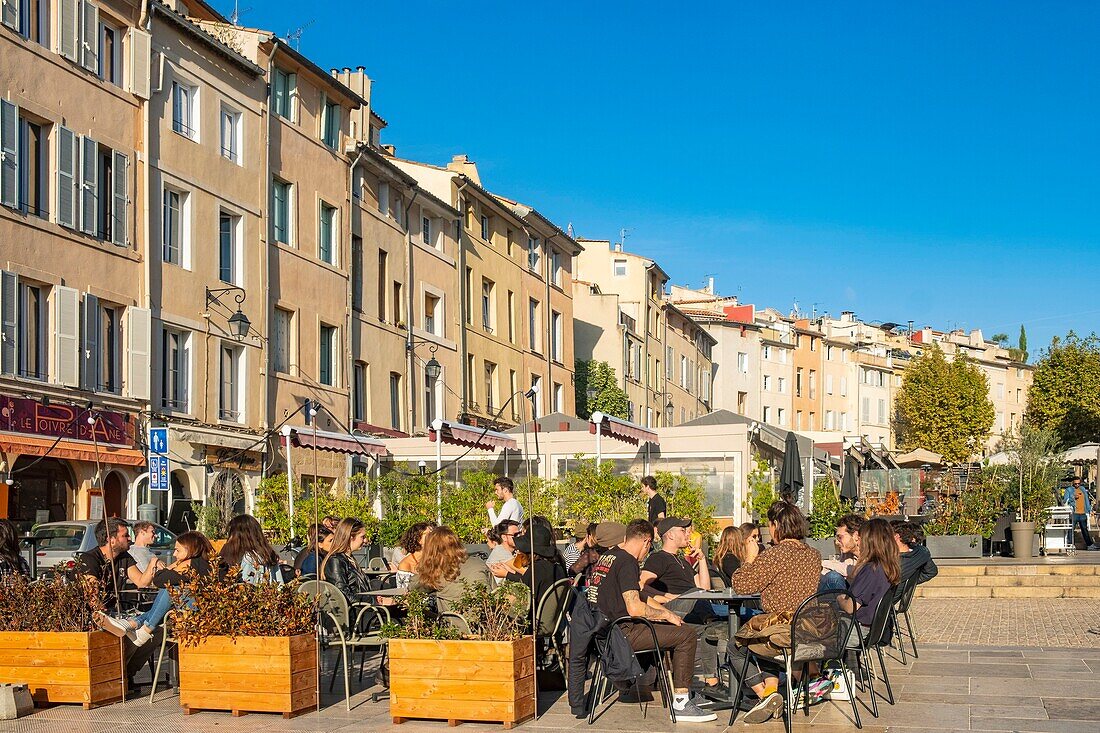 Frankreich, Bouches du Rhone, Aix en Provence, Forum Cardeurs