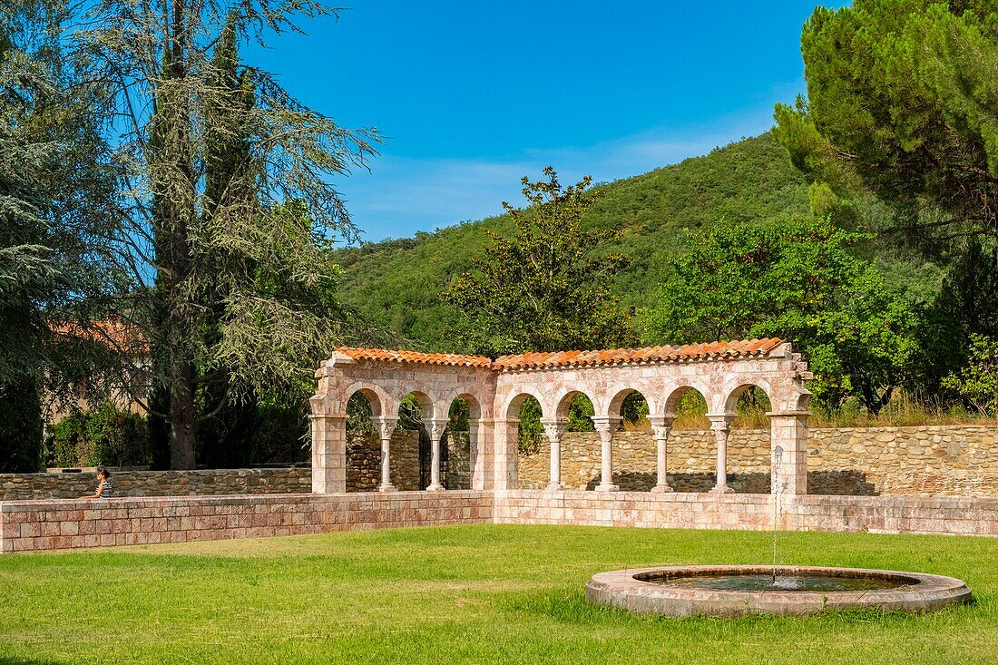 France, Pyrenees Orientales, Codalet, Abbey of Saint Michel de Cuxa, Regional Natural Park of the Catalan Pyrenees