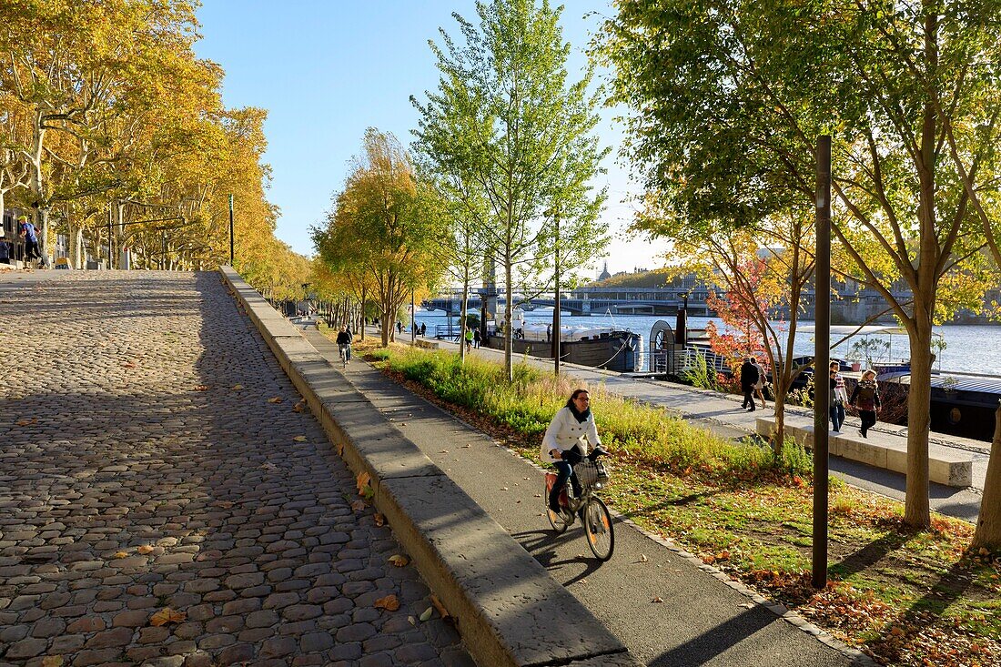 Frankreich, Rhône, Lyon, 6. Arrondissement, Stadtteil Les Brotteaux, Quai Général Sarrail an der Rhône, historische Stätte, die von der UNESCO zum Weltkulturerbe erklärt wurde