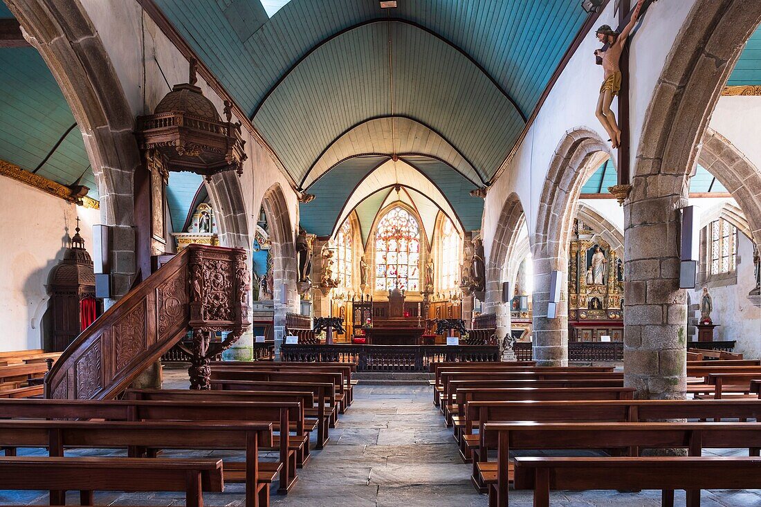 France, Finistere, Guimiliau, Guimiliau Parish close around Saint Miliau church dates from the 16th and 17th centuries, the church