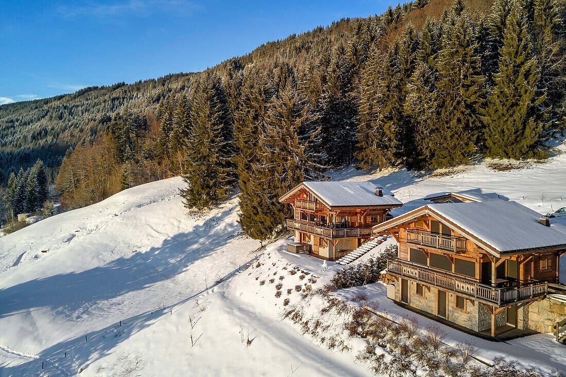 France, Haute Savoie, Les Carroz d'Araches ski resort, Araches la Frasse village