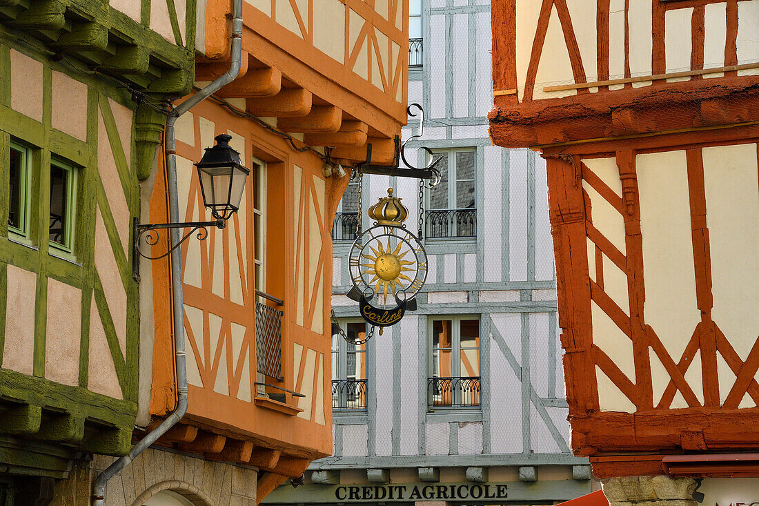 France, Morbihan, Gulf of Morbihan, Vannes, the medieval old town, timbered houses on Saint Pierre square