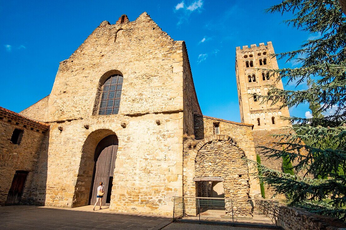 France, Pyrenees Orientales, Codalet, Abbey of Saint Michel de Cuxa, Regional Natural Park of the Catalan Pyrenees