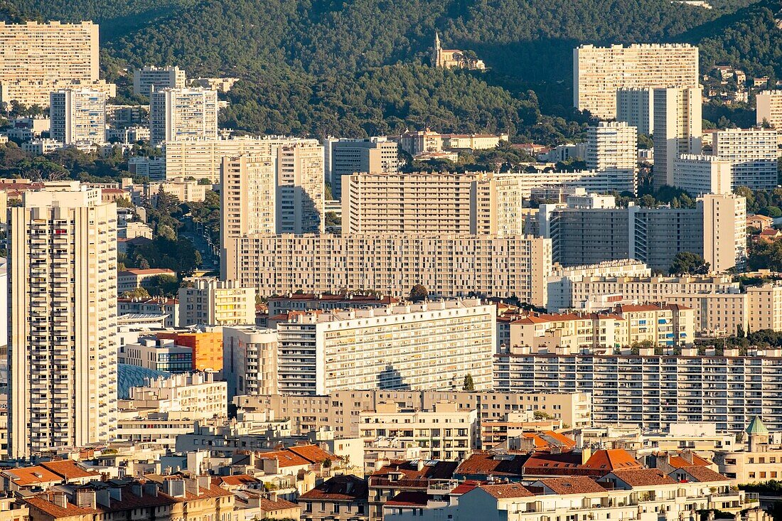 Frankreich, Bouches du Rhone, Marseille, der Stadtteil Panouse, großer Komplex von 2200 Häusern namens La Rouviere