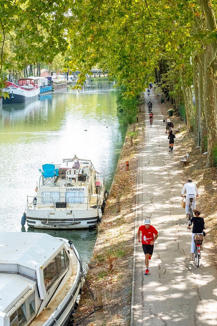 France, Haute Garonne, Toulouse, Canal du Midi around the Port Saint Sauveur, classified World Heritage by UNESCO