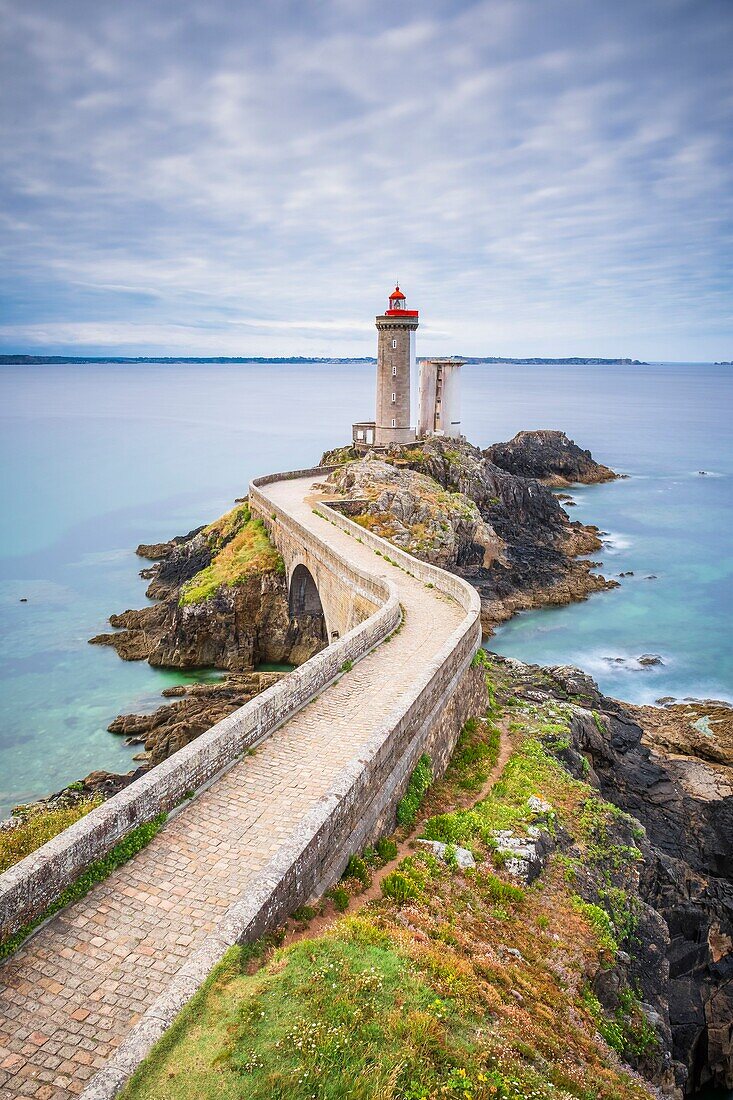 Frankreich, Finistere, Iroise Meer, Goulet von Brest, Plouzane, Pointe du Petit Minou, Petit Minou Leuchtturm