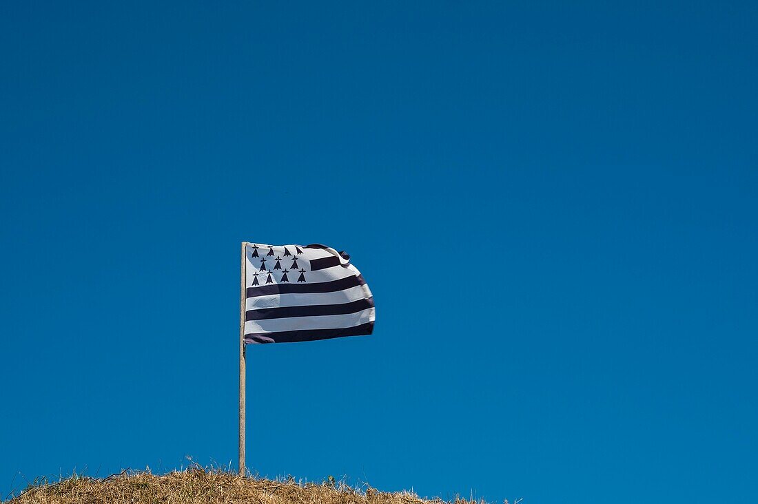 France, Finistere, Regional Natural Park of Armorica, Marine Natural Park of iroise, the Breton flag