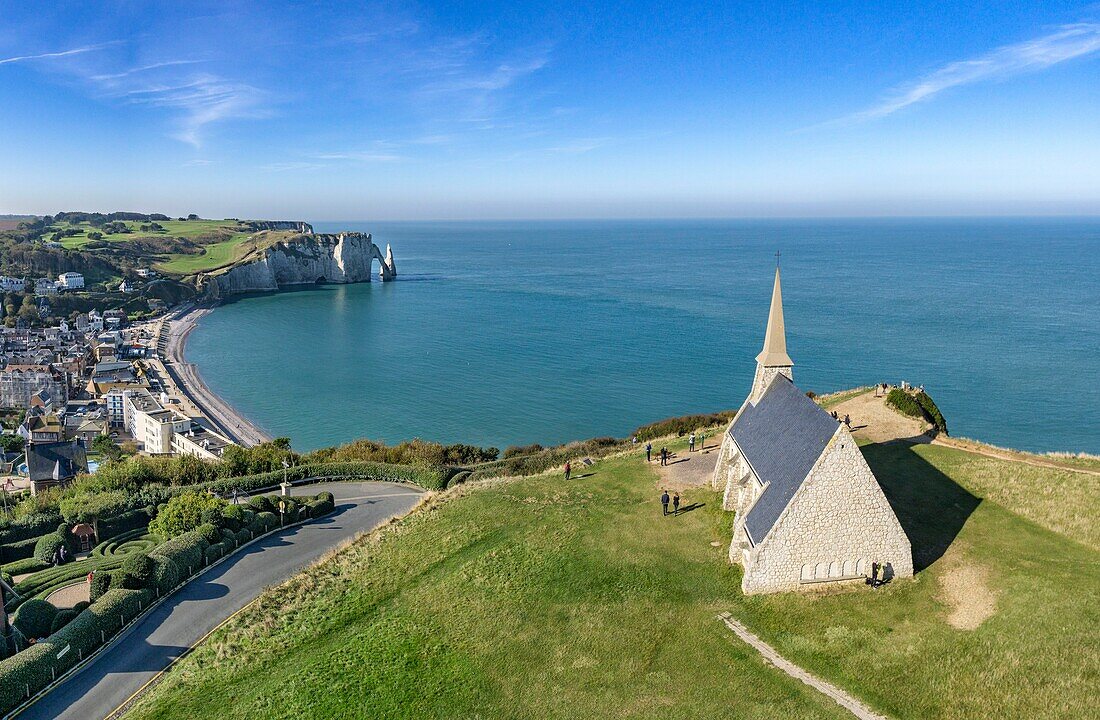 Frankreich, Seine Maritime, Cote d'albatre, Etretat, die Klippe, Bogen und Nadel