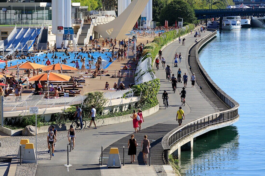 France, Rhône, Lyon, 7th district, La Guillotière district, Karen Blixen riverbank on the Rhone, Tony Bertrand Nautical Center