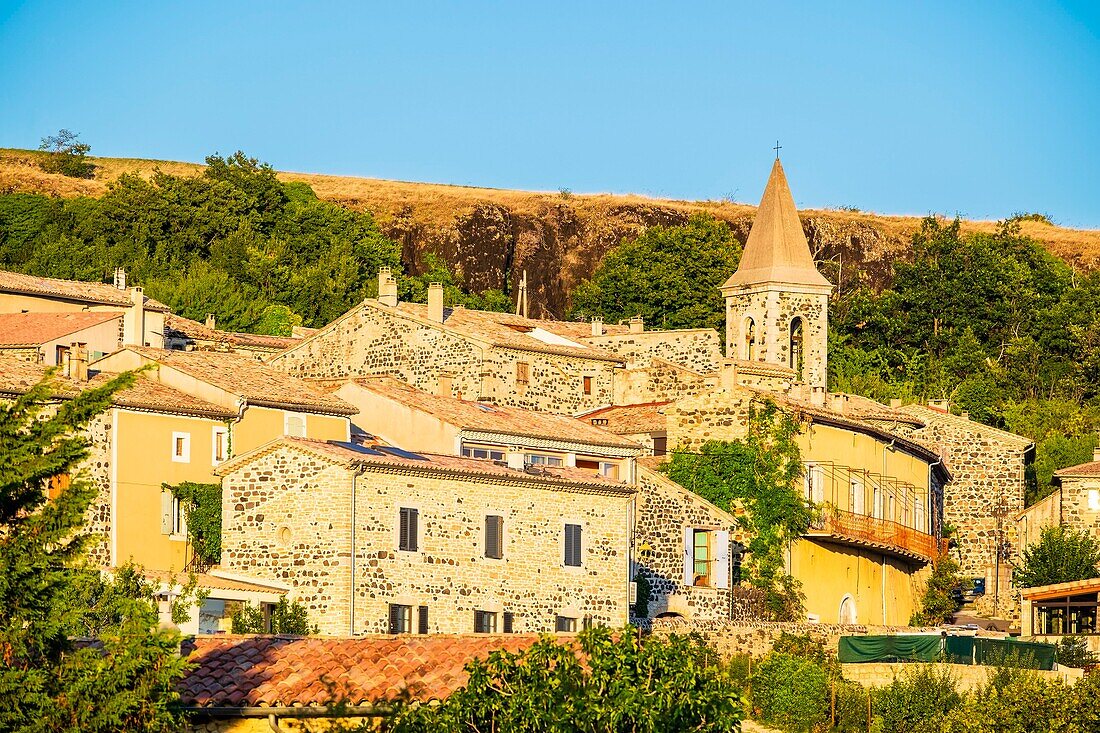 France, Ardeche, Mirabel, former fortified village above the Auzon valley