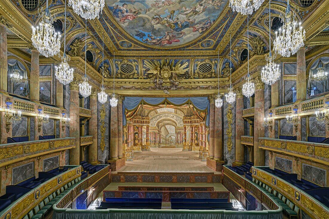 France, Yvelines, Versailles, Versailles palace listed as World Heritage by UNESCO, the opera house