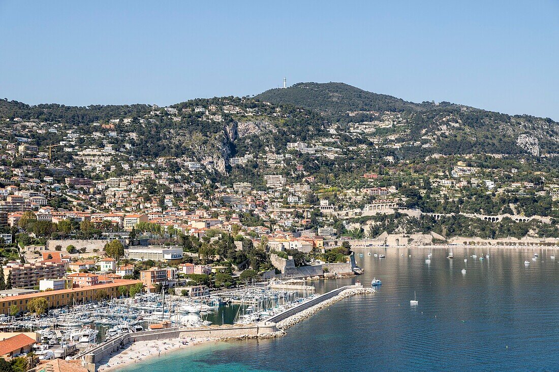 Frankreich, Alpes Maritimes, Villefranche sur Mer, der Hafen in der Bucht von Villefranche sur Mer