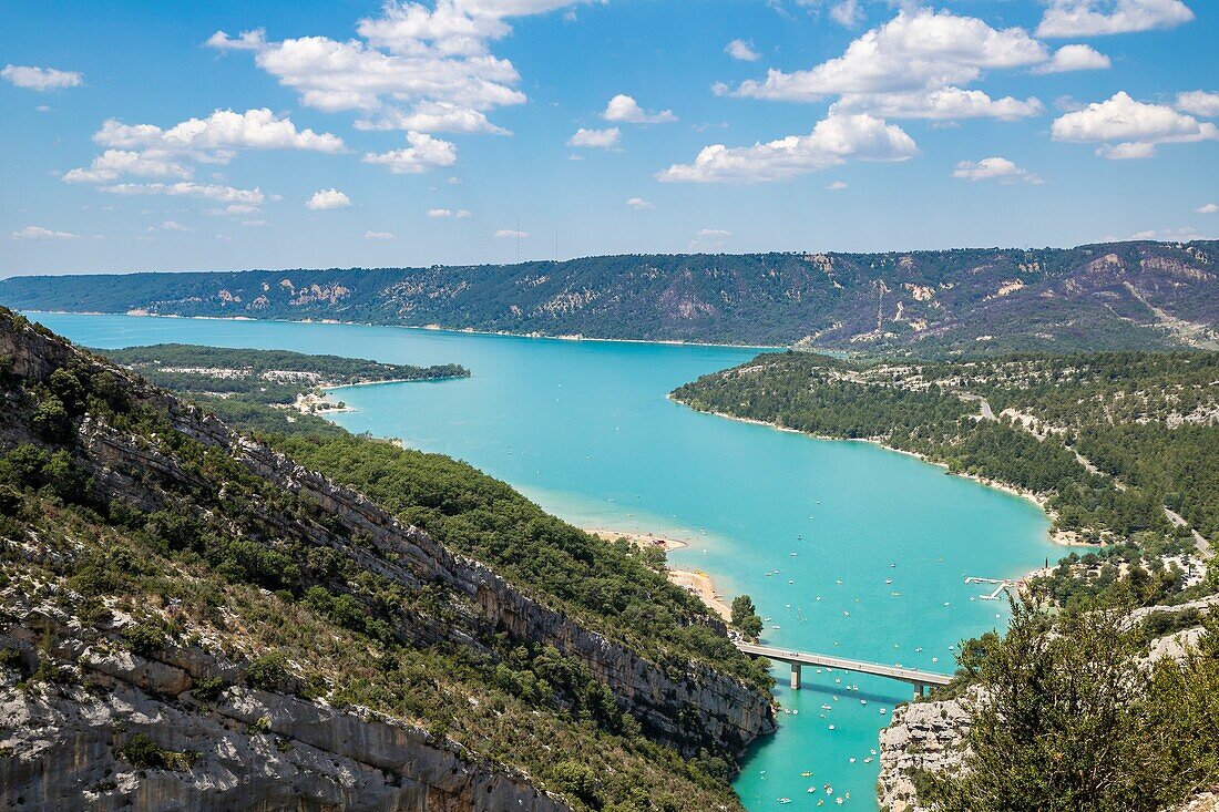 France, Alpes de Haute Provence, Verdon Regional Natural Park, Grand Canyon of Verdon, the lake of Sainte Croix