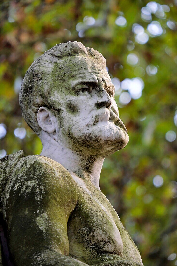 France, Doubs, Besancon, Place Granvelle, statue of Victor Hugo, born in 1802 in Besançon