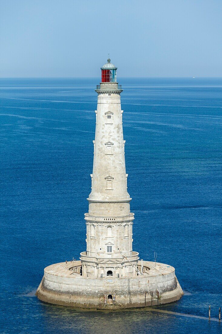 France, Gironde, Le Verdon sur Mer, Cordouan lighthouse (aerial view)