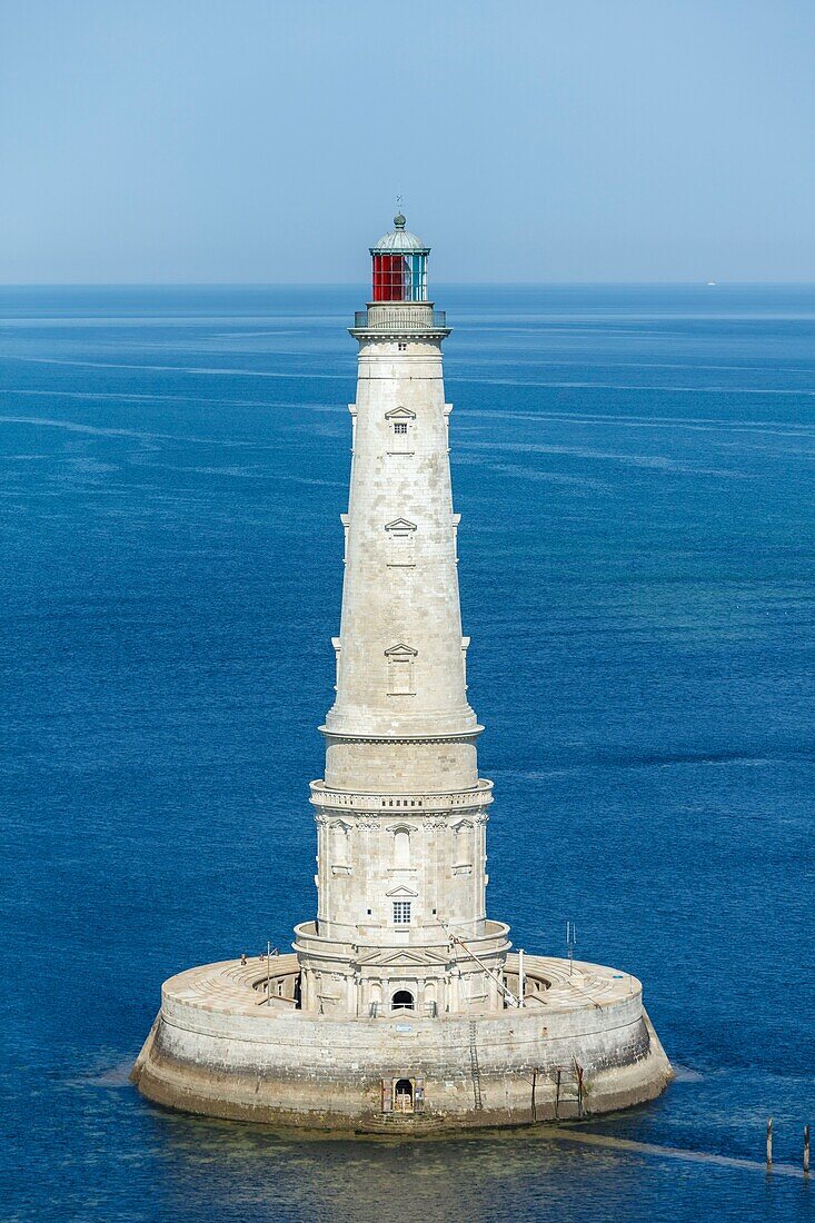 Frankreich, Gironde, Le Verdon sur Mer, Leuchtturm von Cordouan (Luftaufnahme)