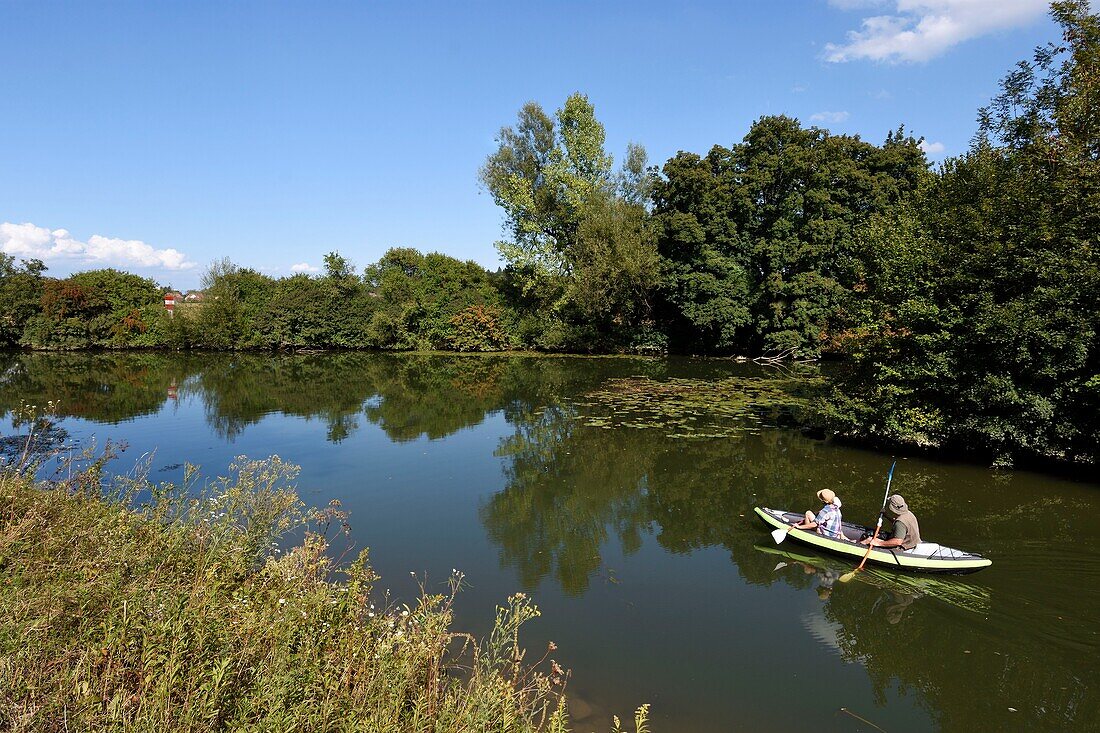 France, Doubs, Allenjoie, Allan river, canoeing