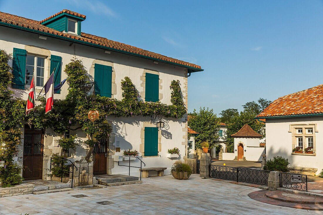 France, Pyrenees Atlantiques, Bask country, Arcangue, Town Hall Square