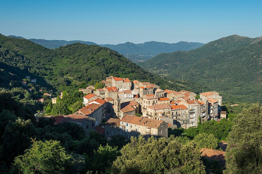 France, Corse du Sud, Alta Rocca, the village of Sainte Lucie of Tallano