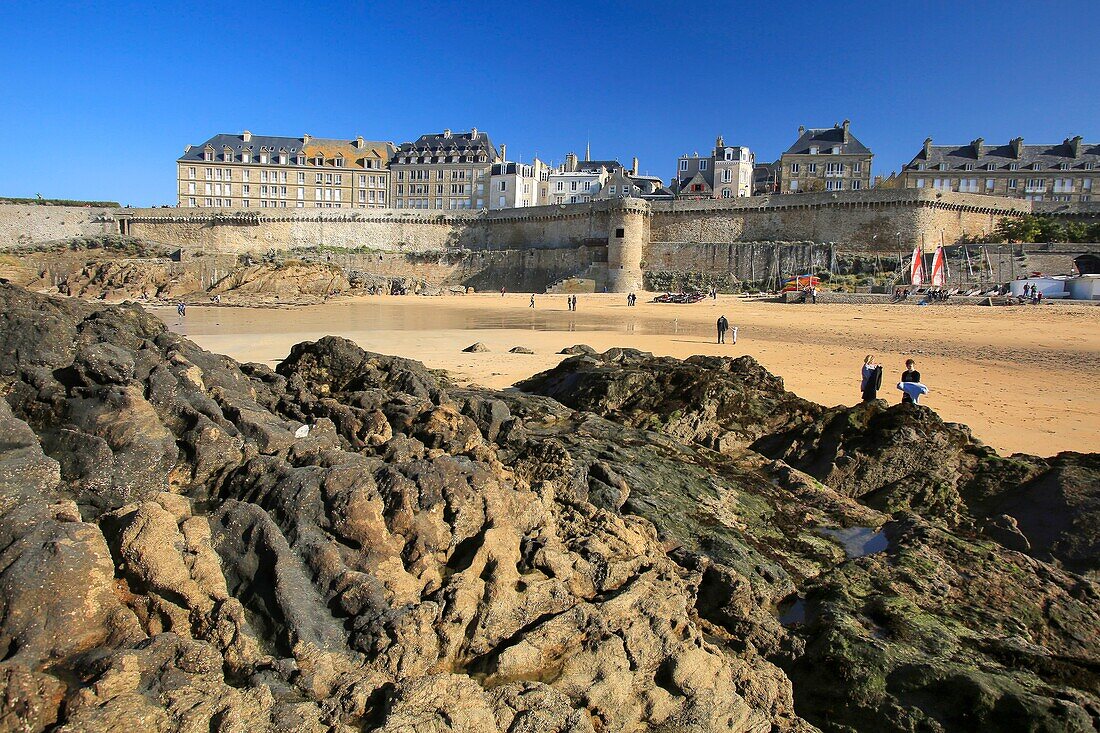 France, Ille et Vilaine, Emerald Coast, Saint Malo, the ramparts of the city intramural