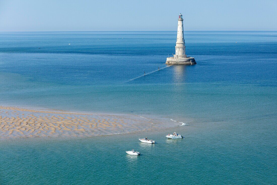 France, Gironde, Le Verdon sur Mer, Cordouan lighthouse (aerial view)