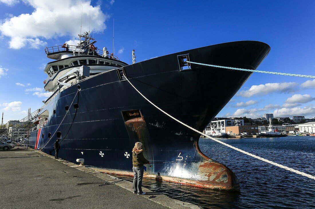 Frankreich, Finistere, Brest, der Rettungsschlepper Abeille Bourbon im Hafen von Brest