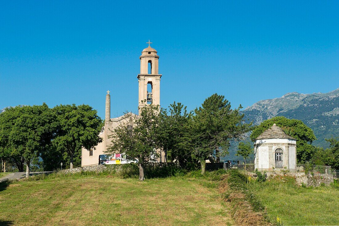 Frankreich, Haute Corse, das hochgelegene Dorf Prunelli di Fiumorbo, die Kirche von St. Mary