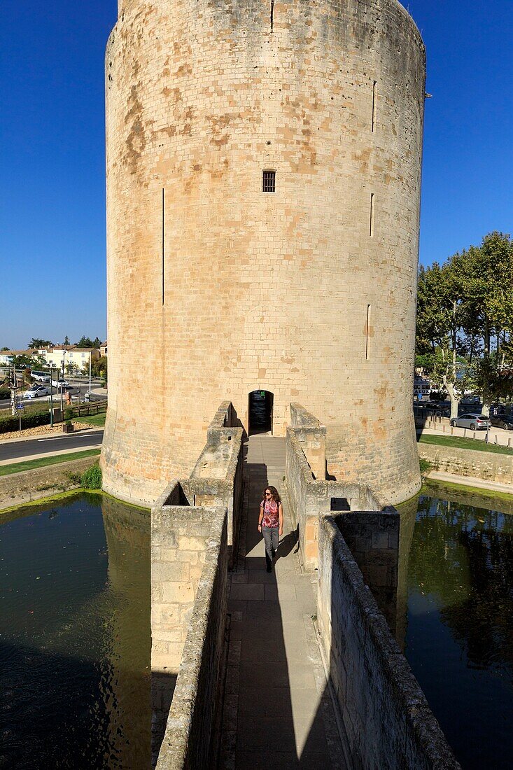 France, Gard, Regional Natural Park of Camargue, Aigues Mortes, place Anatole France, Les Remparts