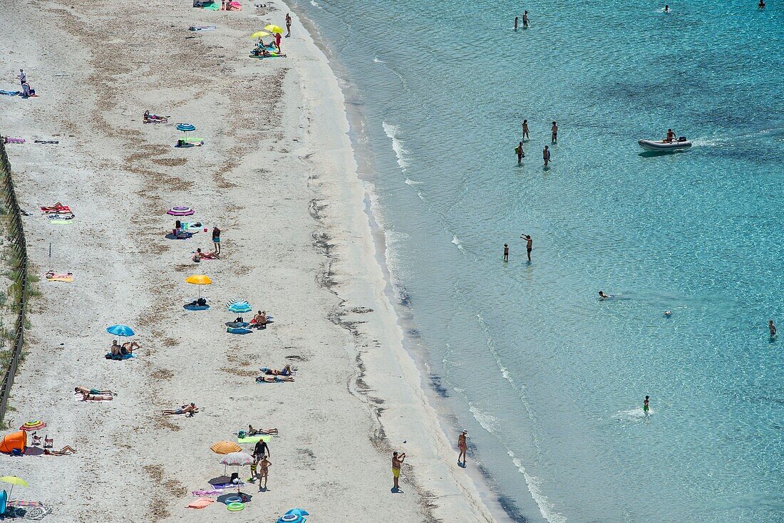 France, Corse du Sud, the Cala de Roccapina seen from the Genoese tower