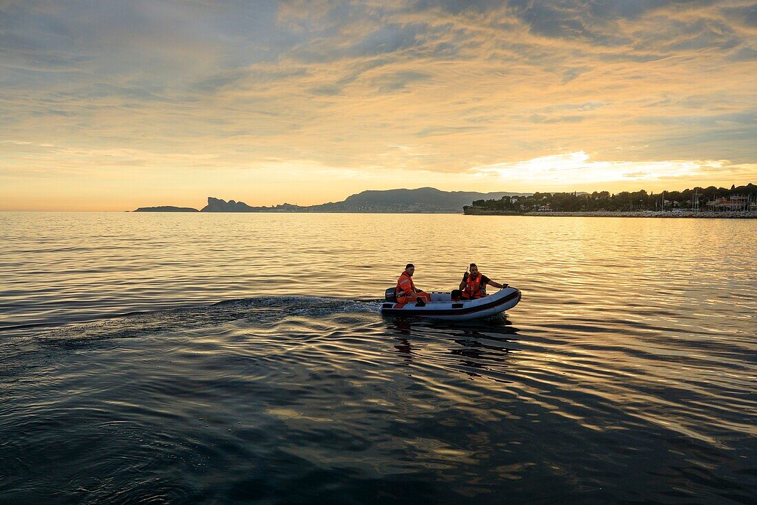 Frankreich, Bouches du Rhone, La Ciotat, Seenotretter SNSM, Rettungsübung