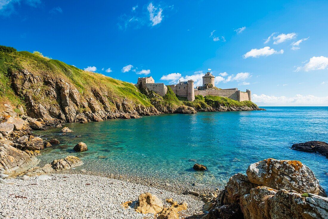 France, Cotes d'Armor, Plevenon, Fort la Latte or Roche Goyon castle, is a 14th century fortress at the Pointe de la Latte, close to Frehel Cape