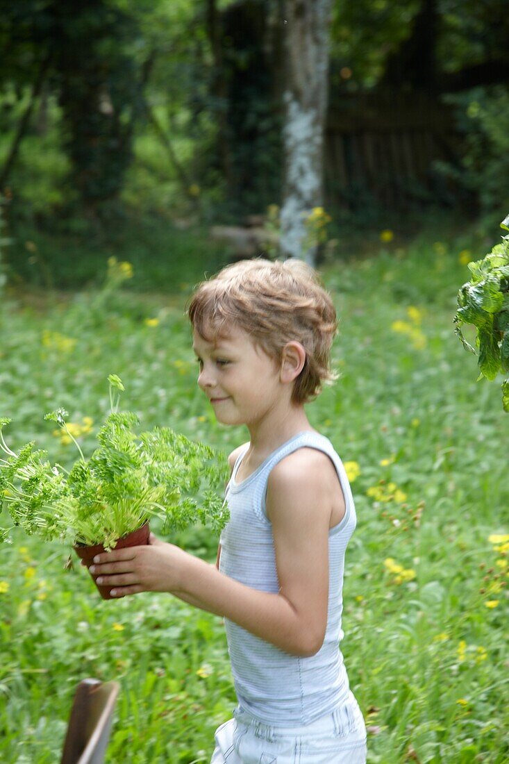 Boy with parsley