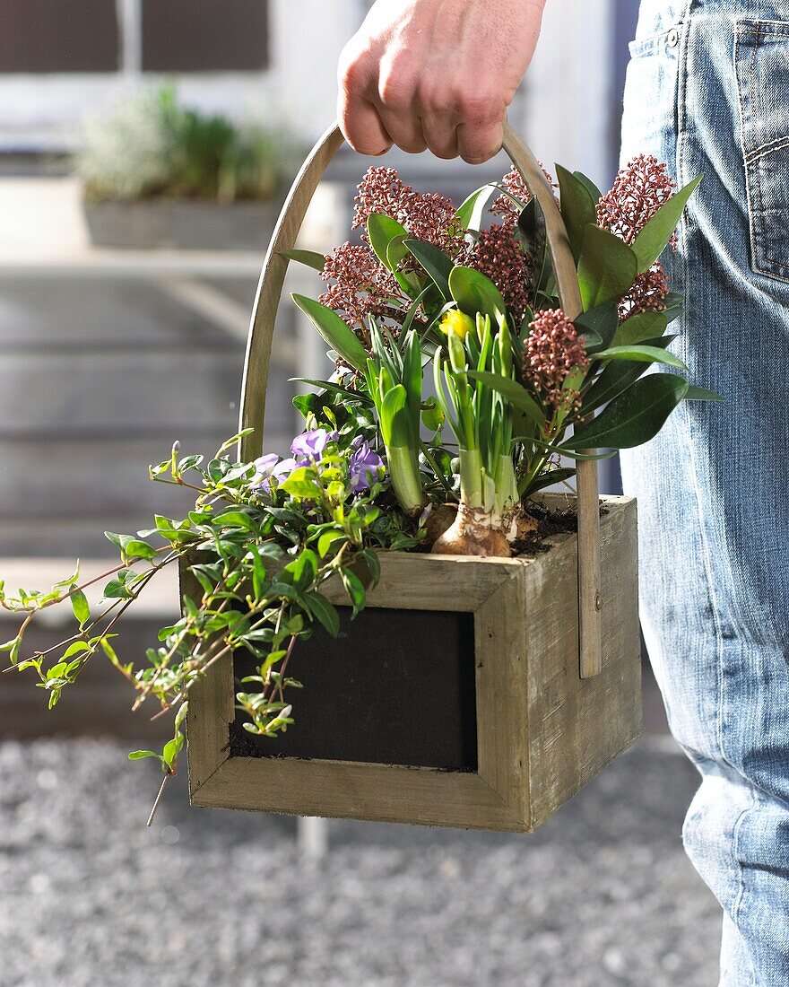 Holding spring container